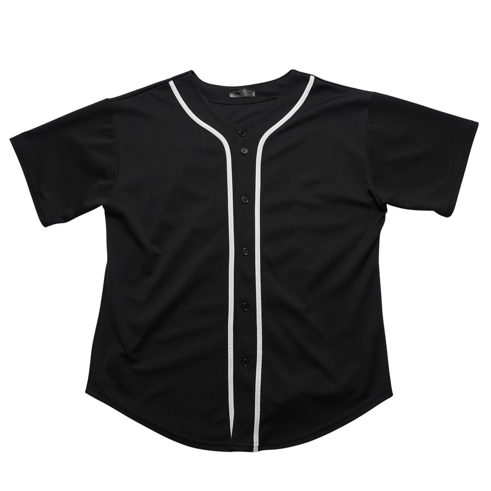 Black Men’s Baseball Jersey with White Trim